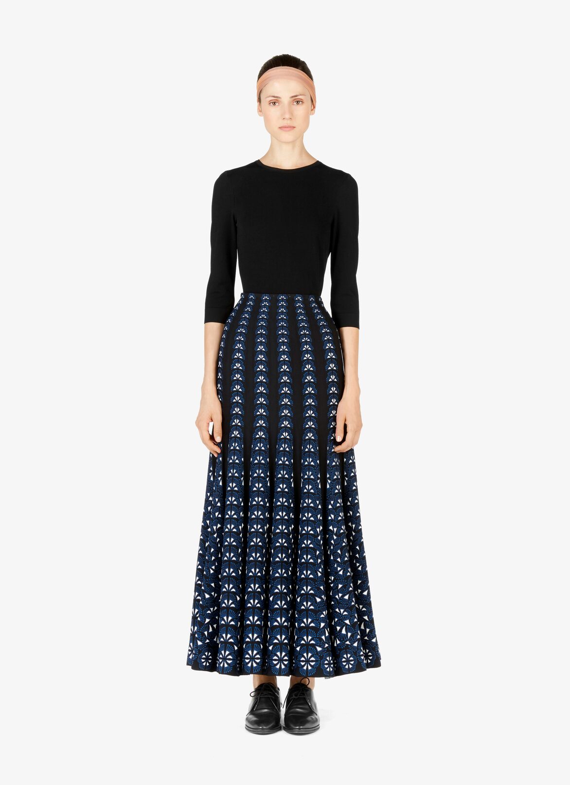 Long Flowing Skirt
 ALAÏA BLACK/BLUE LONG FLOWING SKIRT